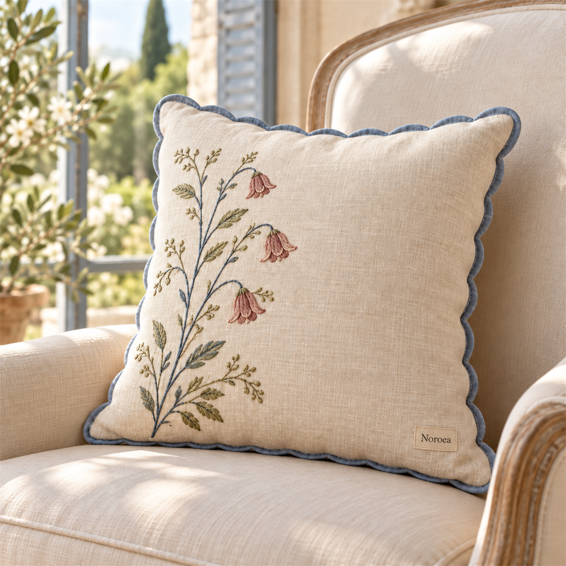 Noroea Wildflower Scallop Cushion - secondary product view