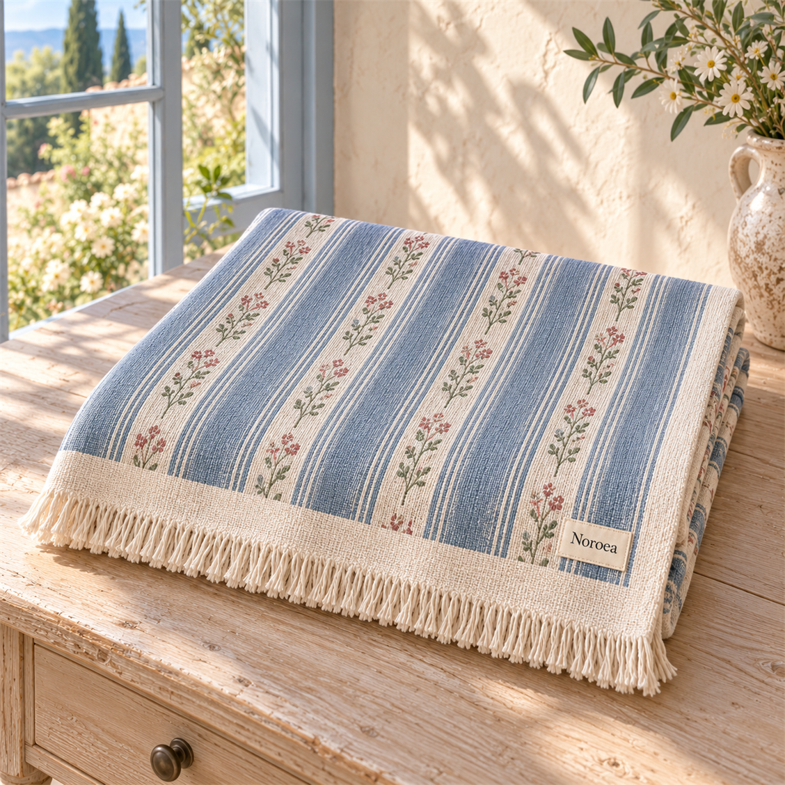 Noroea Riviera Floral Stripe Throw - main product view