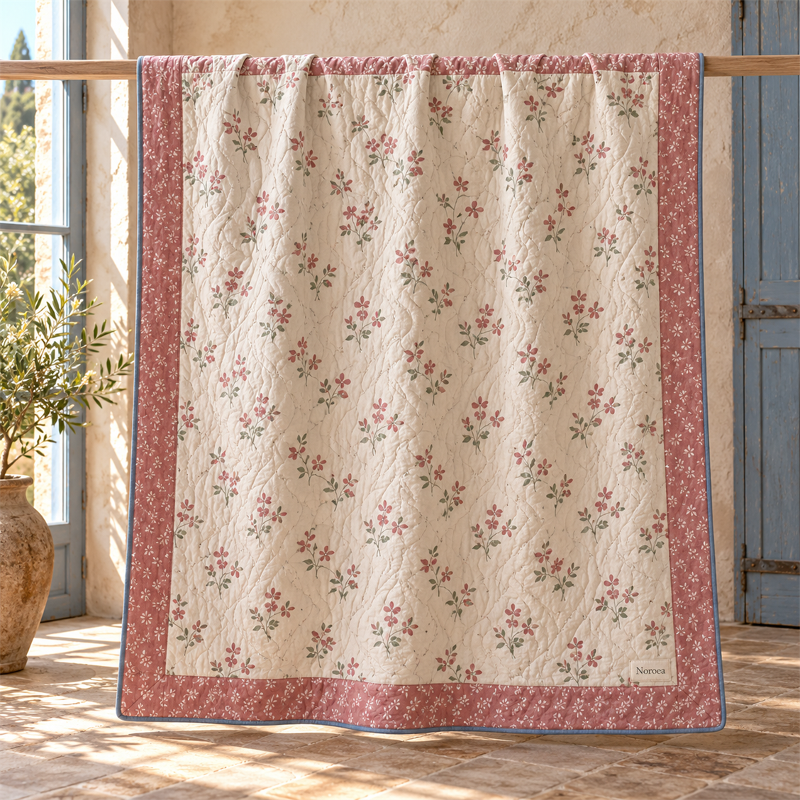 Noroea Rose Garden Quilted Throw - secondary product view